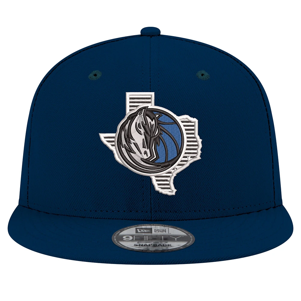 Casquette snapback 9FIFTY bleu marine Dallas Mavericks State Pride de New Era pour homme