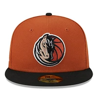 Men's New Era Rust/Black Dallas Mavericks Two-Tone 59FIFTY Fitted Hat