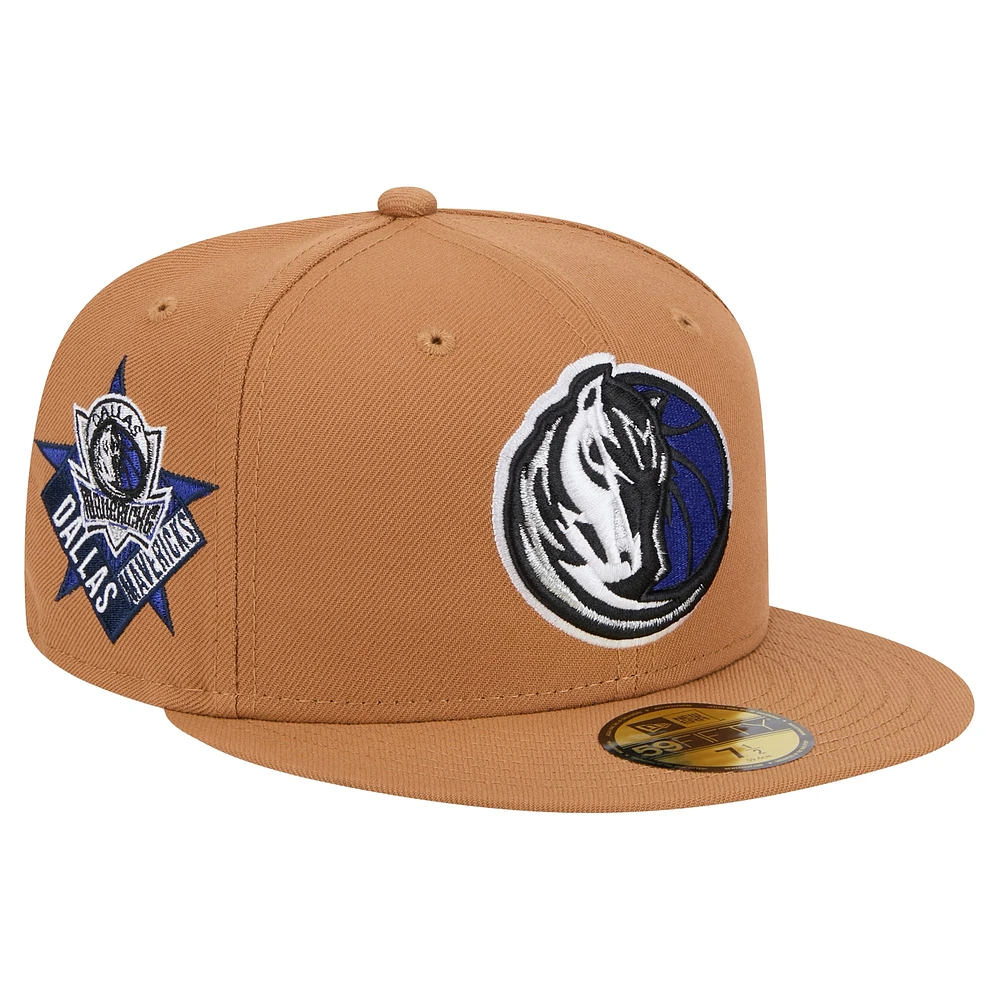 Men's New Era Tan Dallas Mavericks Color Pack 59FIFTY Fitted Hat