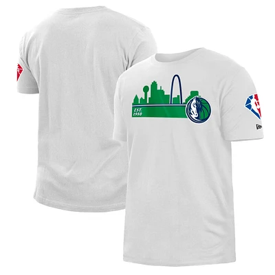 T-shirt en jersey brossé pour homme New Era Dallas Mavericks 2021/22 City Edition blanc