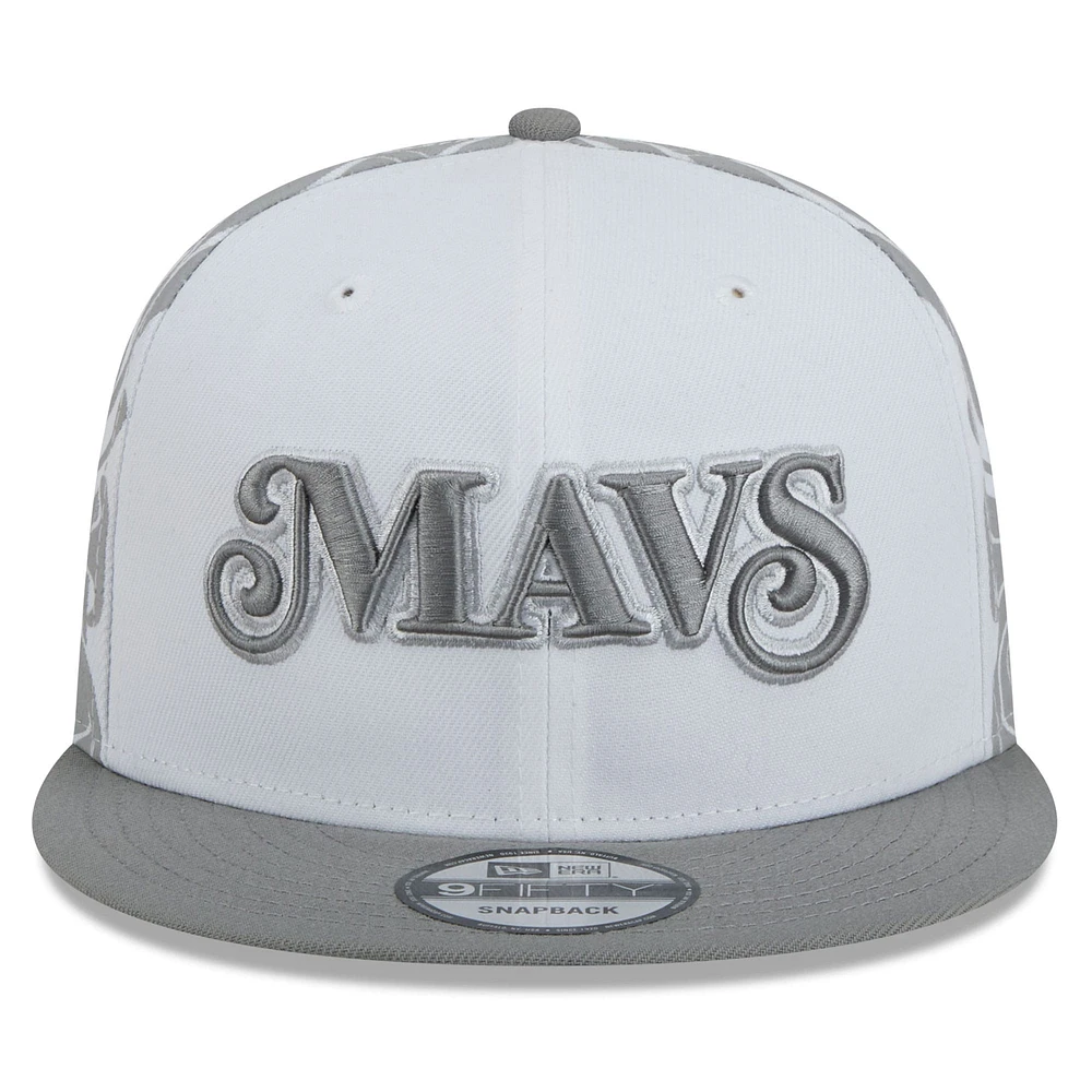Men's New Era  White Dallas Mavericks 2024/25 City Edition 9FIFTY Snapback Hat