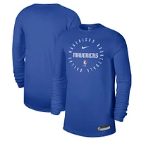 Men's Nike Blue Dallas Mavericks 2024/25 Legend On-Court Practice Long Sleeve T-Shirt