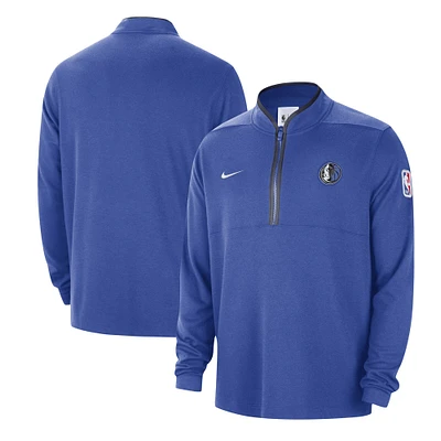 Men's Nike Blue Dallas Mavericks Authentic Performance Half-Zip Jacket