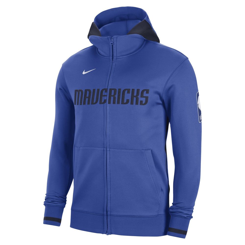 Men's Nike Blue Dallas Mavericks Authentic Showtime Performance Full-Zip Hoodie