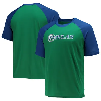 Dallas Mavericks Nike 2021/22 City Edition Pregame Warmup Shooting Raglan Performance T-Shirt - Green/Blue