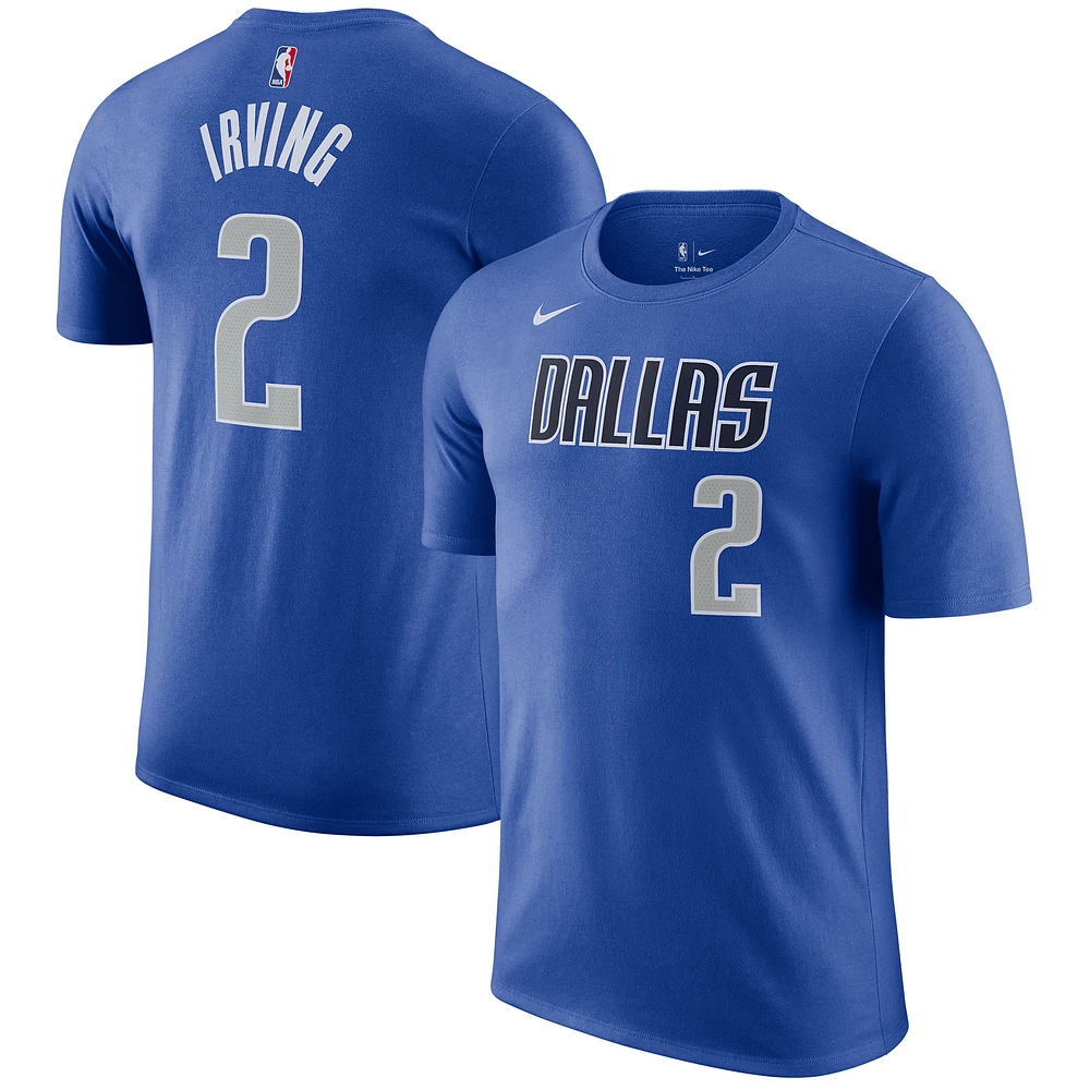 Men's Nike Kyrie Irving Blue Dallas Mavericks Icon 2022/23 Name & Number T-Shirt