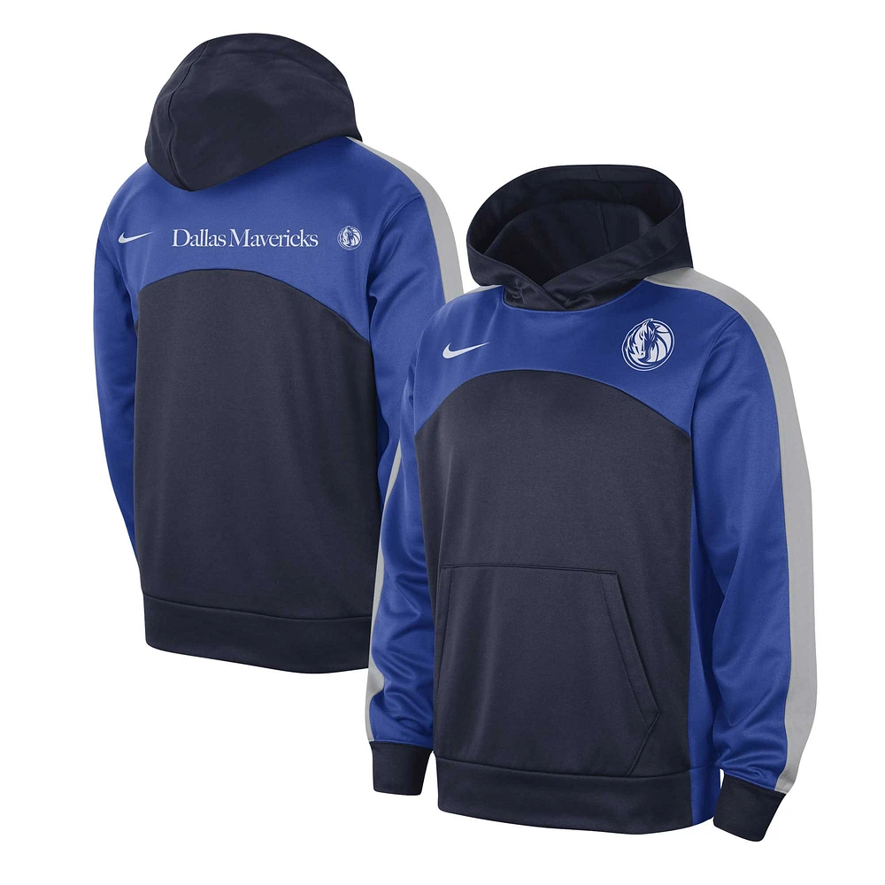 Sweat à capuche Nike pour homme bleu marine/bleu Dallas Mavericks Authentic Starting Five Force Performance