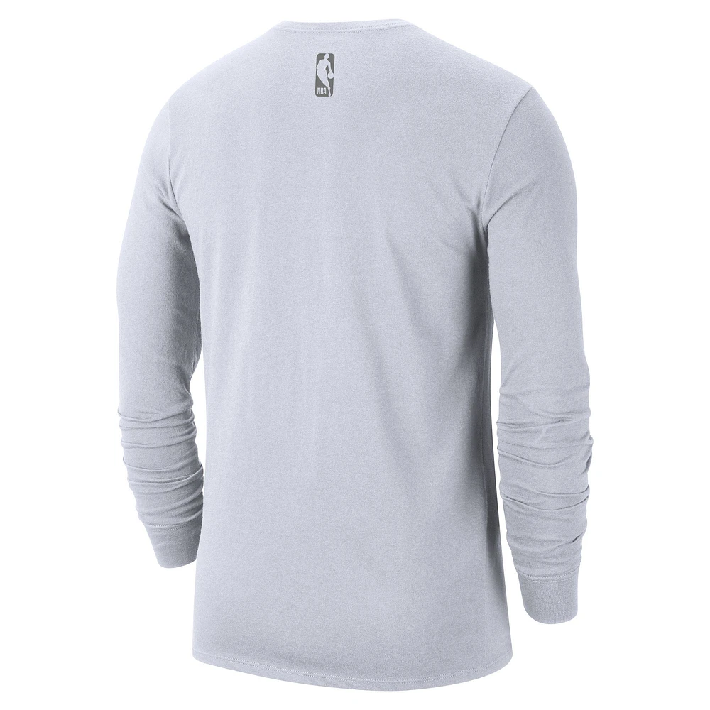 Men's Nike White Dallas Mavericks 2024/25 City Edition Essential Logo Long Sleeve T-Shirt