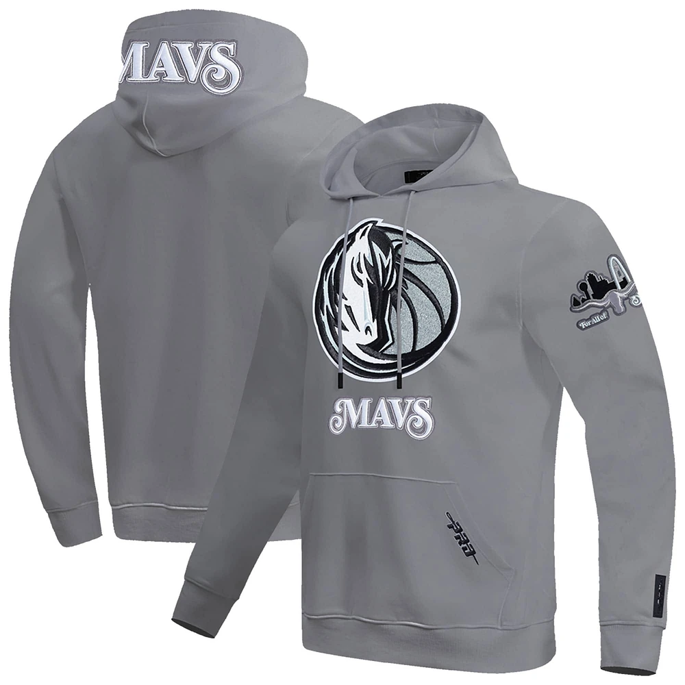 Sweat à capuche en chenille avec appliques Dallas Mavericks City Edition 2024/25 Pro Standard pour homme Gris