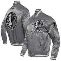 Men's Pro Standard Gray Dallas Mavericks 2024/25 City Edition Chenille Applique Satin Jacket