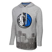 Men's Stadium Essentials Heather Gray Dallas Mavericks Atrium Raglan Long Sleeve Hoodie T-Shirt