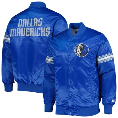 Dallas Mavericks Starter Pick & Roll Satin Full-Snap Varsity Jacket - Blue