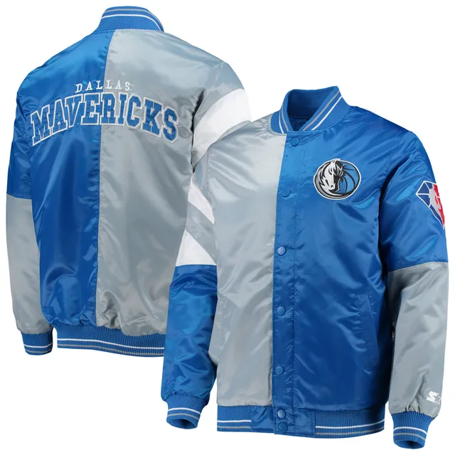 Men's NBA Nike Blue 75th Anniversary Courtside Satin Full-Snap Jacket