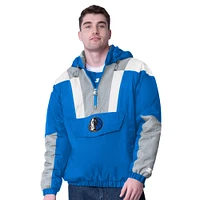 Veste demi-zipée Starter pour homme Dallas Mavericks Charger Royal/Silver