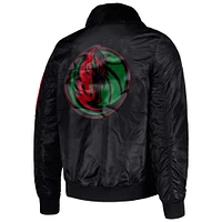 Men's Starter x Ty Mopkins Black Dallas Mavericks History Month Satin Full-Zip Jacket