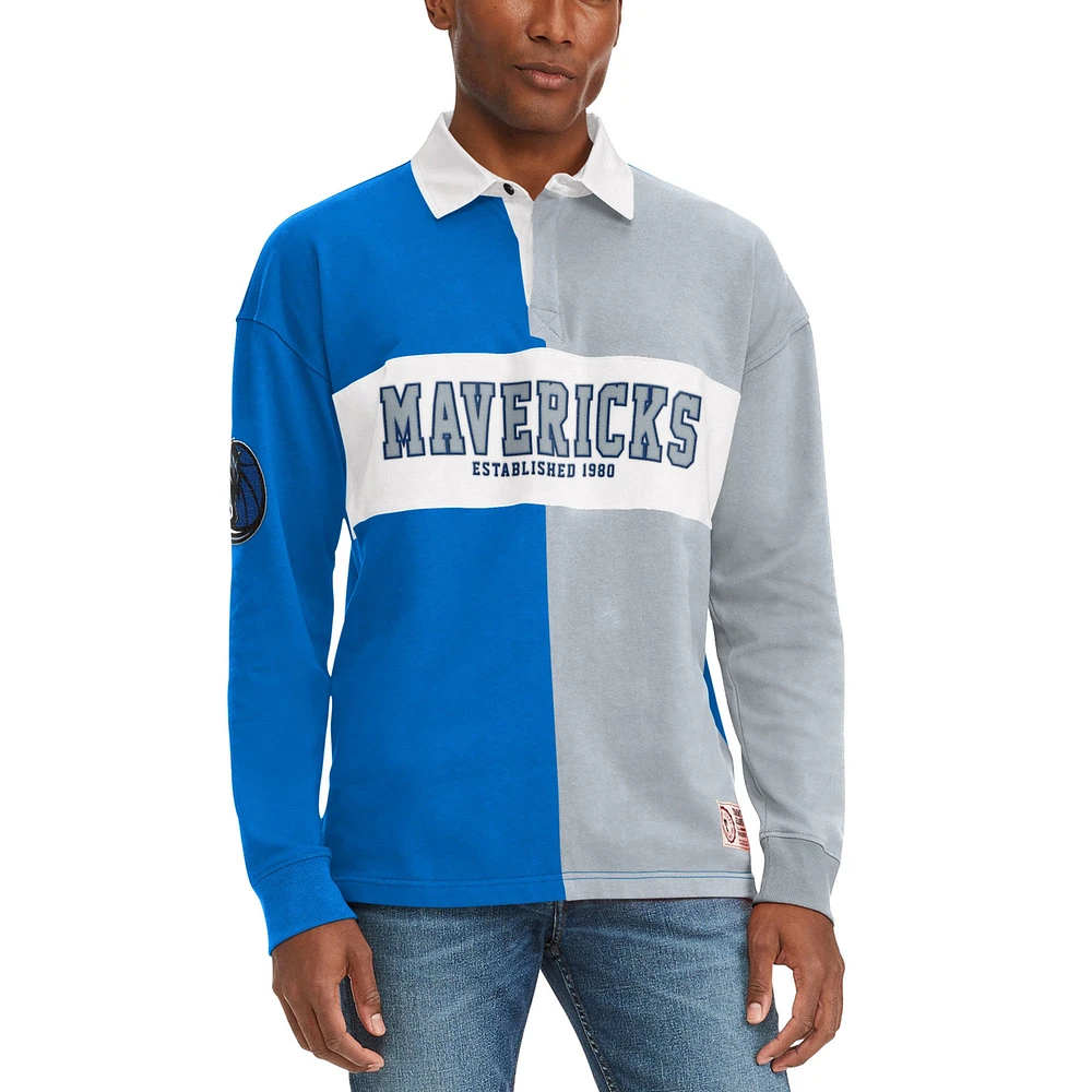 T-shirt à manches longues Ronnie Rugby Dallas Mavericks Tommy Jeans pour homme, bleu royal/gris