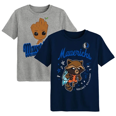 Ensemble de t-shirts en deux pièces pour enfants d'âge préscolaire Dallas Mavericks Gardiens la Galaxie