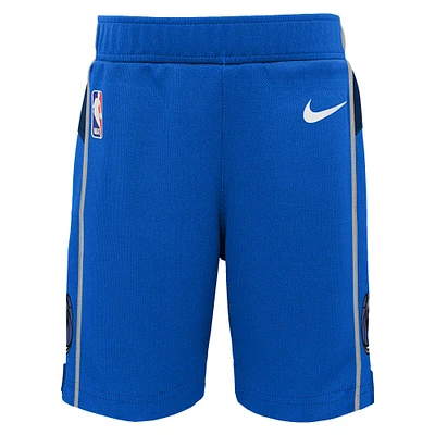 Short Nike bleu pour enfants d'âge préscolaire Dallas Mavericks Icon Replica