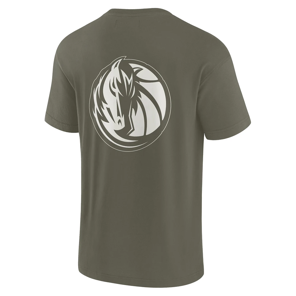 T-shirt unisexe Fanatics Olive Dallas Mavericks Elements super doux à manches courtes