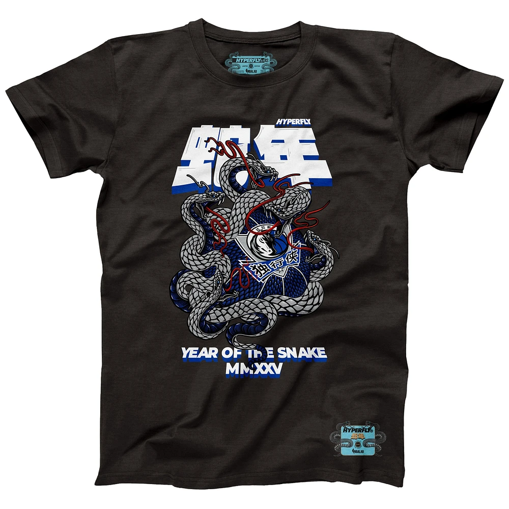 Unisex NBALab x Hyperfly Heather Black Dallas Mavericks Year of the Snake Lunar New Collection T-Shirt