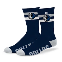 Chaussettes d'équipage unisexes Starter Dallas Mavericks Team Color Two-Stripe