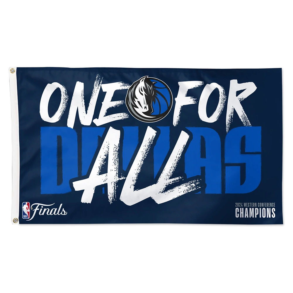 WinCraft Dallas Mavericks 2024 Champions de la Conférence Ouest Drapeau de luxe simple face 3' x 5'