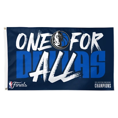 WinCraft Dallas Mavericks 2024 Champions de la Conférence Ouest Drapeau de luxe simple face 3' x 5'