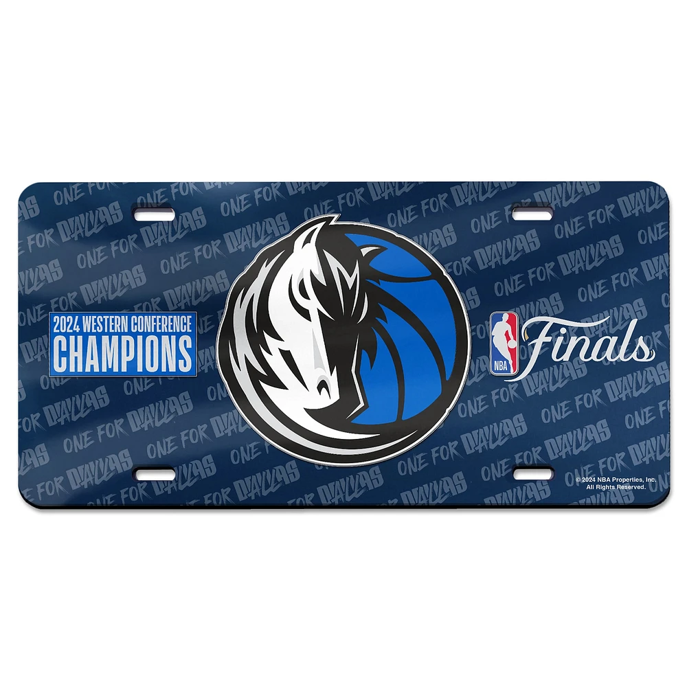 WinCraft Dallas Mavericks 2024 Champions de la Conférence Ouest Plaque d'immatriculation découpée au laser