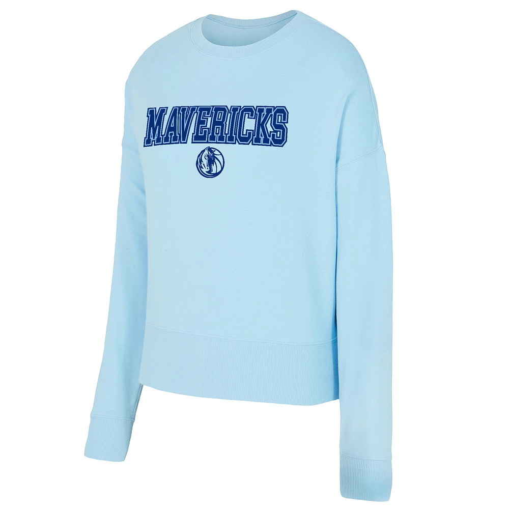 Women's Concepts Sport  Light Blue Dallas Mavericks Elevation Tri-Blend Long Sleeve T-Shirt & Shorts Set