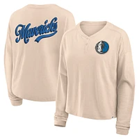 Women's Fanatics Natural Dallas Mavericks Boxed Out Drop Fashion Long Sleeve T-Shirt