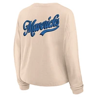 Women's Fanatics Natural Dallas Mavericks Boxed Out Drop Fashion Long Sleeve T-Shirt