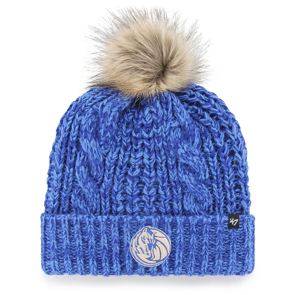 Bonnet en tricot à revers Meeko Dallas Mavericks '47 pour femme avec pompon bleu