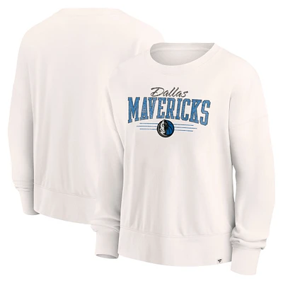 Women's Fanatics Cream Dallas Mavericks Close the Game Pullover Sweatshirt