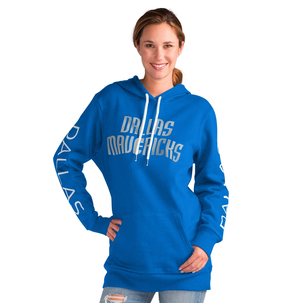 Sweat à capuche bleu G-III 4Her pour femme de Carl Banks, motif Dallas Mavericks Base Coach