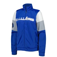 Veste de survêtement à glissière pleine longueur G-III 4Her by Carl Banks Dallas Mavericks Change Up pour femme, bleu