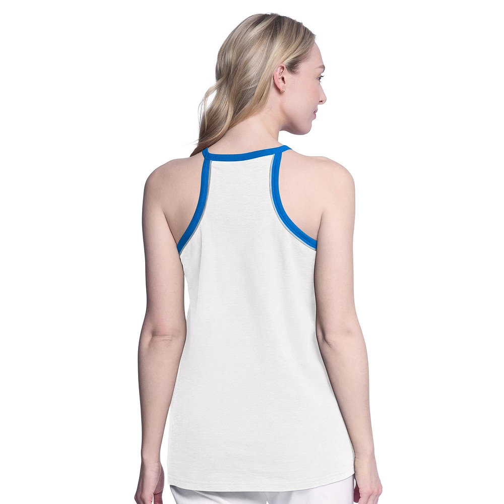 Women's G-III 4Her by Carl Banks White Dallas Mavericks Curveball Racerback Tank Top