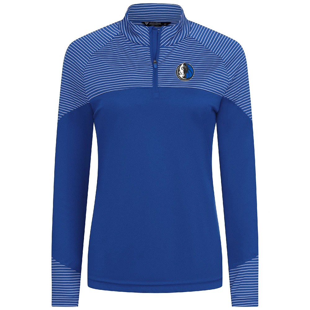 Haut à glissière quart de tour rayures classiques Levelwear Royal Dallas Mavericks pour femme