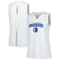 Women's Levelwear White Dallas Mavericks Paisley Peekaboo Tank Top