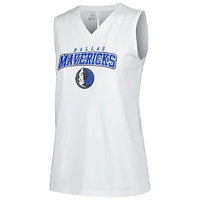 Women's Levelwear White Dallas Mavericks Paisley Peekaboo Tank Top