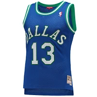 Maillot Swingman Mitchell & Ness Steve Nash Dallas Mavericks 1998/99 Hardwood Classics pour femme, bleu