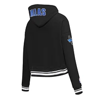 Sweat à capuche court Pro Standard noir Dallas Mavericks 2023/24 City Edition pour femme