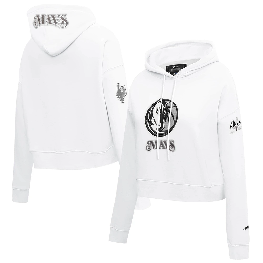 Sweat à capuche court en chenille pour femme Pro Standard blanc Dallas Mavericks City Edition 2024/25