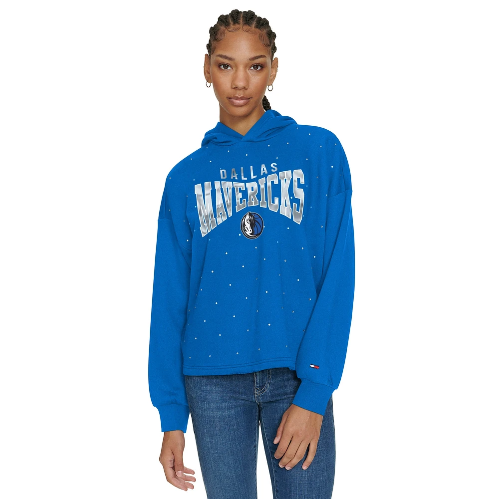 Sweat à capuche court bleu Dallas Mavericks Stella de Tommy Jeans pour femme