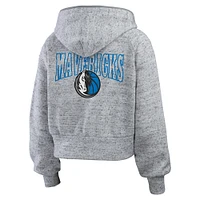 Women's WEAR by Erin Andrews Heather Gray Dallas Mavericks Speckled Radiator Full-Zip Hoodie