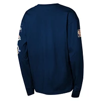 Youth Mitchell & Ness Navy Dallas Mavericks  Hardwood Classics All Over Long Sleeve T-Shirt