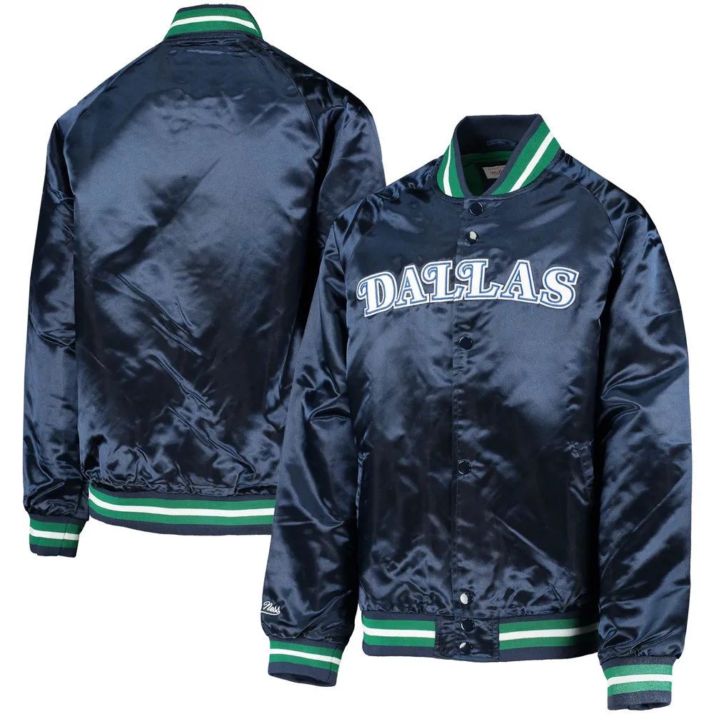 Youth Starter Royal Dallas Mavericks Raglan Full-Snap Varsity Jacket