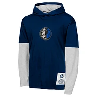 T-shirt à capuche manches longues pour jeunes Dallas Mavericks Small Ball bleu marine