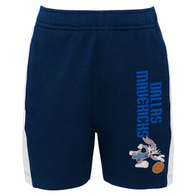 Youth Navy Dallas Mavericks Space Jam 2 Slam Dunk Mesh Shorts