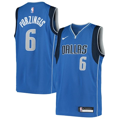 Maillot Nike Kristaps Porzingis Swingman pour jeune Dallas Mavericks bleu - Édition Icon