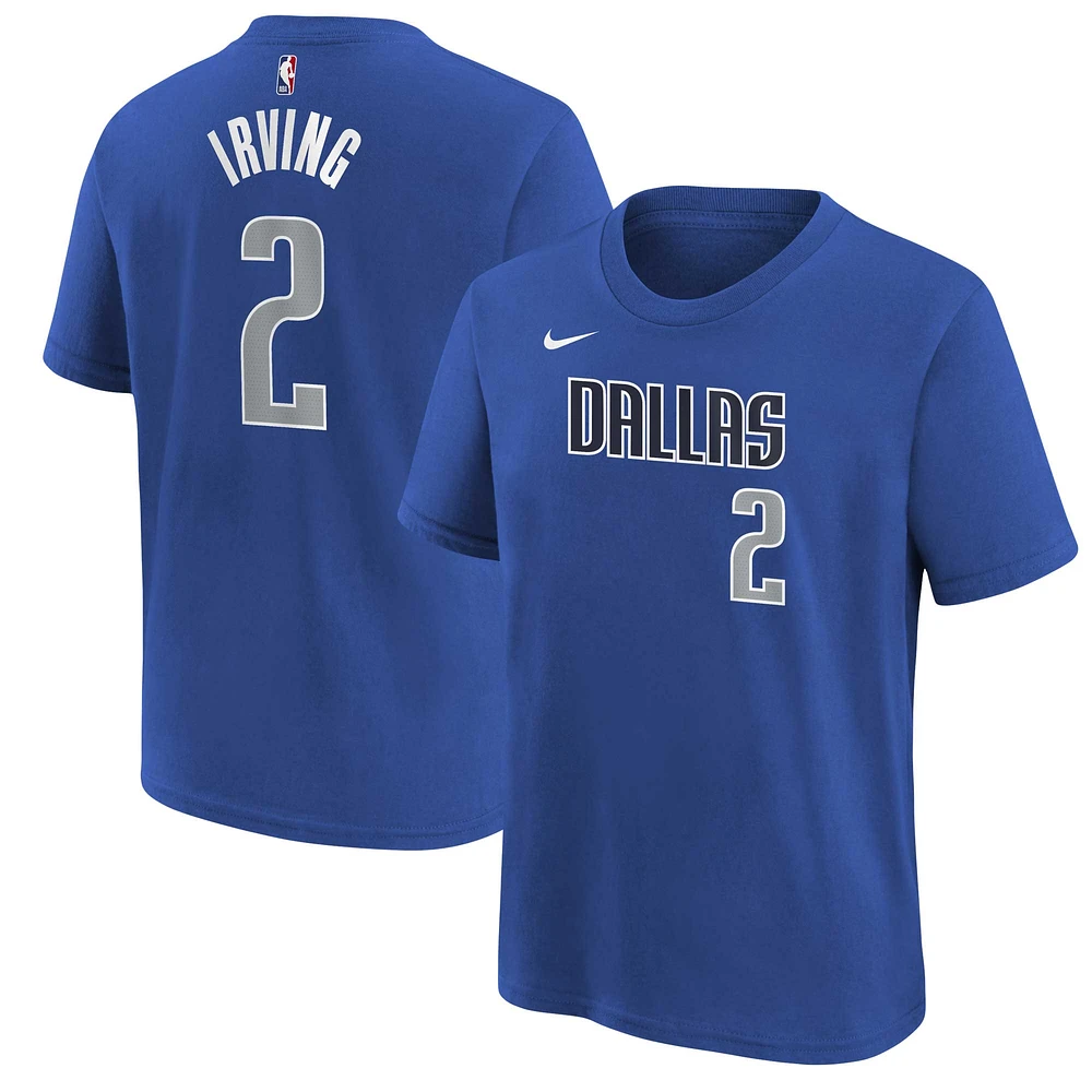 Youth Nike Kyrie Irving Blue Dallas Mavericks Icon Name & Number T-Shirt